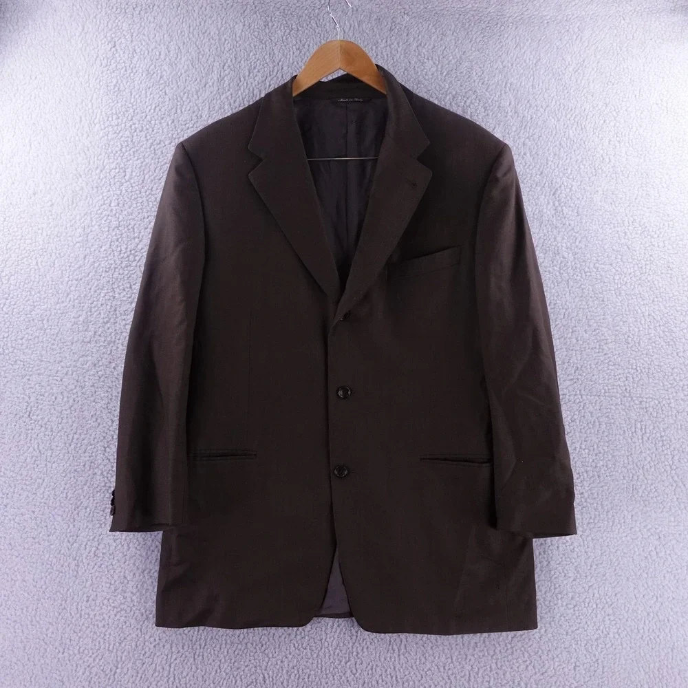 Canali Proposta Saks Fifth Avenue Mens Brown 100% Wool Blazer Sport Coat 54 R